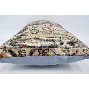 Bohemian Kantha Patchwork Wool Pillow 16x24 Inch Beige Woven Floral <b>Vintage</b> Pattern Portable for <b>Bedding</b> Living for Christmas - Product Image 5