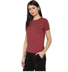 T-shirts pour femmes, nouveau design, tendance, haute qualité, coupe ajustée, tissu en soie/coton Dobby anti-rides, marque MOMO, produits d'exportation - Product Image 3