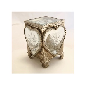 Meilleure vente Boîte à bijoux en laiton et verre Conception personnalisée Meilleure forme Boîte à bijoux en verre et laiton Exportateur de gros - Product Image 5