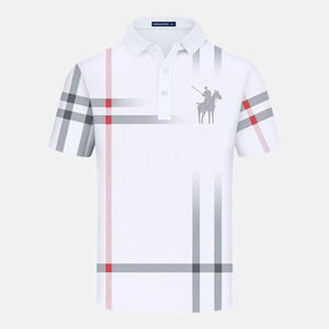 Nuevo en 2025, moda superior, buena calidad, logotipo personalizado, transpirable, ajustado, para hombre, al aire libre, a rayas, de manga corta, polos de Golf - Product Image 2