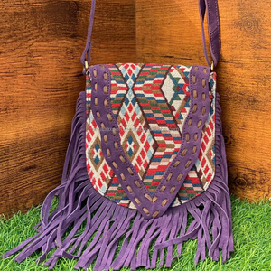 Nouveau Offre Spéciale Jacquard fait à la main en daim frange cuir sac à bandoulière multi-usage nouveau Design Vintage sac à bandoulière pas cher taux produit en vrac - Product Image 5