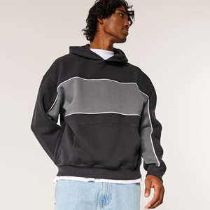 240G sweats à capuche surdimensionnés en molleton vierge à impression personnalisée unisexe vente en gros usine logo personnalisé sweat à capuche pour hommes - Product Image 1