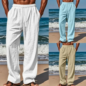 Pantalons décontractés pour hommes confortables et respirants à porter au quotidien avec des hommes à la mode doivent être de grande taille, taille élastique ample et confort - Product Image 1