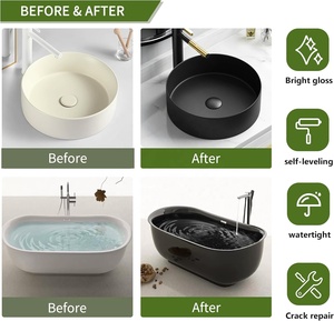 Aerosol de pintura de cerámica negra de 450Ml <span class=keywords><strong>para</strong></span> azulejos de bañera, Kit de acabado de Aerosol, papel tapiz de baño, encimera DIY <span class=keywords><strong>para</strong></span> pintura de revestimiento - Product Image 3