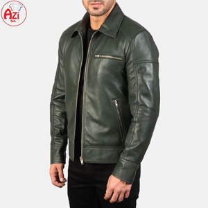 Chaqueta de cuero de piel de vaca para hombre directa de fábrica 2025 invierno cuello alto logotipo frontal a prueba de viento y transpirable - Product Image 2