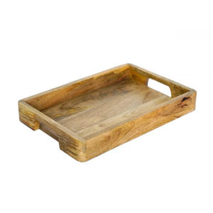 High Quality Rectangular Acacia Wood Serving <b>Tray</b> With Handles For Restaurant Hotel Display And <b>Storage</b> <b>Tray</b> At Factory Priced - Product Image 2
