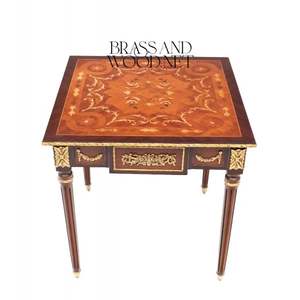 ชุดโต๊ะคอนโซลไม้คลาสสิกสุดหรู พร้อมลายทองเหลือง - Product Image 6