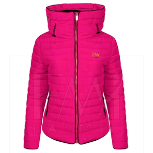 Chaqueta acolchada de punto con cremallera de moda con diseño personalizado Estilo callejero ligero impermeable y transpirable para mujer - Product Image 2