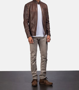 Veste en cuir personnalisée, veste en cuir pour homme, vente en gros de cuir, veste de motard en cuir OEM pour homme - Product Image 3