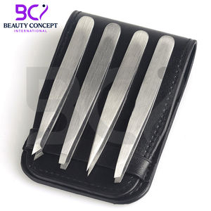 Lot de 4 pinces à épiler en acier inoxydable avec étui de voyage pour l'élimination des poils incarnés - Prix de gros 2026 - Product Image 3