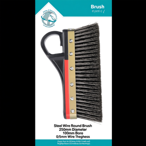 Steel Wire Round <b>Brush</b> 250mm Diameter 100mm Bore 0.5mm Wire Thickness - Product Image 3