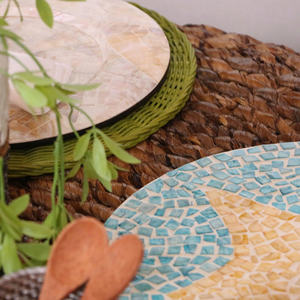 แผ่นรองจานบนโต๊ะอาหารสำหรับตกแต่งบ้านทำด้วยมือสำหรับปูรองจานประดับมุกจากเวียดนาม - Product Image 6