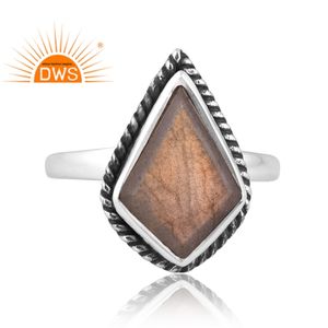 Anillo de piedras preciosas de labradorita Natural de plata con diseño de nuevo patrón para mujer, joyería personalizada para mujer, regalo para ella - Product Image 3