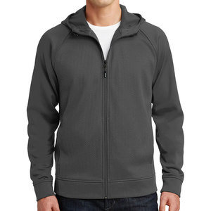 Unisex <b>Sponge</b> Fleece Sport-Wick Moisture Wicking Fleece Full Zip Jackets Black Custom - Product Image 4