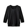 Chemise plissée à manches trois-quarts TWP369-8 Taille S Noir pour uniformes de restaurant et de bar - Product Image 6