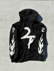 Ropa de calle personalizada, serigrafía con piedra del Rin y bordado desgastado, Sudadera con capucha y cremallera, productos más vendidos - Product Image 5