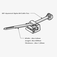 Vente en gros de clips de regroupement en nylon PA66 pour montage sur sapin, trou de 6 mm, autobloquant, 4,8 mm, 200 mm