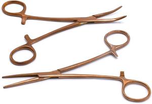 Ensemble Premium de 2 Pinces Hémostatiques Courbes Droites de 5 Pouces en Acier Inoxydable Or Rose Pinces à Verrouillage Idéales pour la Chirurgie par Shu&Co - Product Image 3