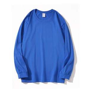 T-shirt vierge uni de haute qualité à manches longues et col rond avec logo personnalisé pour hommes et femmes T-shirt unisexe à manches longues pour hommes - Product Image 6