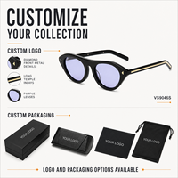 Lunettes de soleil Mellume personnalisées avec logo, monture œil de chat en acétate, polarisées UV400, branches métalliques pour femmes, fournisseur OEM de lunettes de marque privée