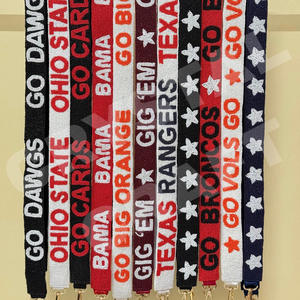 Sangle de sac à main perlée personnalisée K State sangles de sac de perles de rocaille en or blanc accessoires à la mode pour sacs - Product Image 3