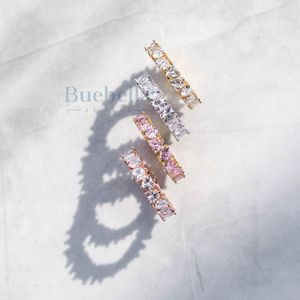 Délicat et polyvalent 925 argent Sterling coeur éternité bague plein diamant Moissanite 18k plaqué or femmes bague cadeau bijoux - Product Image 2