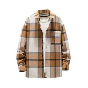 Chemise d'été décontractée pour homme en flanelle unie extensible, 100 % coton écologique, couleur foncée, personnalisable, idéale pour les vacances, vente en gros à bas prix - Product Image 5
