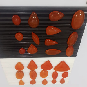 Bijoux pour femmes de qualité AAA, dernières tendances en ligne, avec pierre précieuse naturelle de cornaline de qualité, cabochon lisse en forme de poire, pierres précieuses - Product Image 1