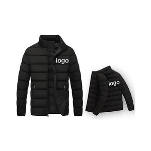 Veste de moto d'hiver High Street pour hommes personnalisée en gros support de bouffant en cuir rembourré en coton de haute qualité à la mode - Product Image 2