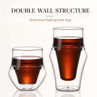 Tasse en verre borosilicate à double paroi de 120 ml, 260 ml, 320 ml, faite à la main, pour café, thé, boissons