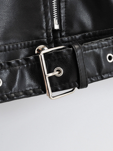 Chaqueta de cuero Pu bordada elegante y madura ligera para mujer Heavy Metal Short Cross Border Supply chaqueta de cuero de moda para mujer - Product Image 5