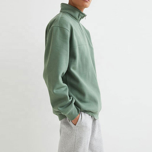 En gros personnalisé polaire tech surdimensionné 1/4 fermeture éclair bloc de couleur ras du cou hommes sweat - Product Image 2