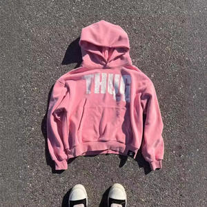 เสื้อมีฮู้ดล้างกรดวินเทจสำหรับผู้ชายเสื้อสวมหัวหน้าจอ500gsm แบบธรรมดาไม่มีสายกระเป๋าดิจิตอลฤดูหนาว - Product Image 3