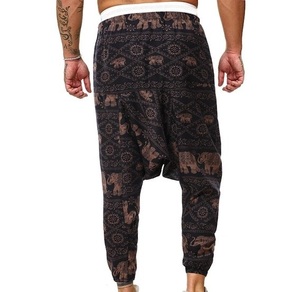 Pantalons de survêtement pour hommes en soie sérigraphiée respirante de haute qualité, nouvelle collection 2025, taille élastique, impression gonflée, entrejambe tombant - Product Image 2