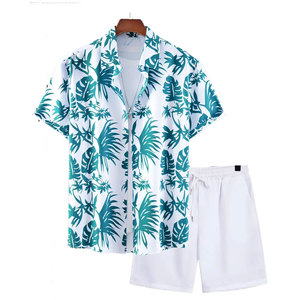 Oem Wholesale Men Summer Casual Breathable Polyester/Cotton Short <b>Set</b> Easy Wear Custom Design OEM Services - Product Image 1