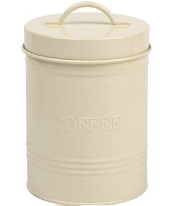 New Arrival Vintage White Enamel Home storage organization kitchen jars storage box metal for <b>Tea</b>, <b>Sugar</b>, <b>Coffee</b>, Flour, Cookie - Product Image 1
