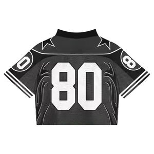 Haute qualité Logo personnalisé Boxy Mesh recadrée Football Jersey Sports Vintage Lâche Hommes Football Football T-shirt pour Hommes - Product Image 6