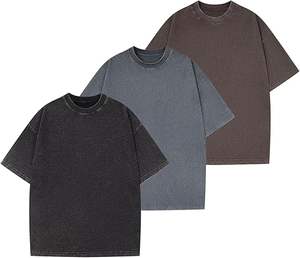 T-shirt en maille vintage délavé au soleil avec logo personnalisé, coupe ample à épaules tombantes, style rétro, collection 2026 - Product Image 5