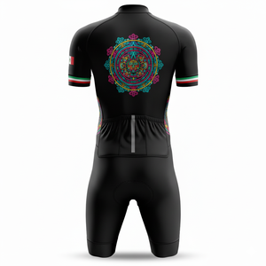 Combinaison de triathlon pour homme Elite, respirante, à séchage rapide, à manches courtes, motif Mexique, ensemble course natation-vélo-course, logo avant - Product Image 2