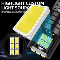 Ampoule LED T10 W5W 18SMD 2016 2W 500LM à haute luminosité, adaptée aux systèmes d'éclairage automobile 12V 24V