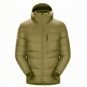 2025 Wholesale High Quality Custom Men's Canvas Puffer Jacket Waterproof Windproof Reversible Bomber Quilted Hood <b>Winter</b> - Product Image 3