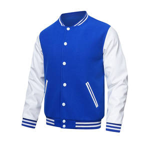 Chaqueta de diseño personalizado para hombre, de lana de alta calidad, Mangas de cuero, ropa de calle, chaqueta de béisbol, chaqueta de invierno de talla grande para hombre - Product Image 2