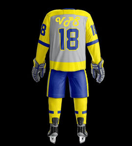 Uniforme de Hockey sobre Hielo Sublimado al por Mayor, de la Mejor Calidad, Nuevo Estilo, Transpirable, 100% Poliéster, Jersey y Pantalones Cortos Totalmente Personalizados - Product Image 6