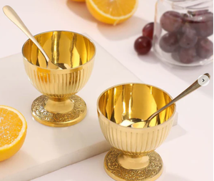 Juego de cucharas de 2 cuencos de helado de latón Premium - Product Image 6