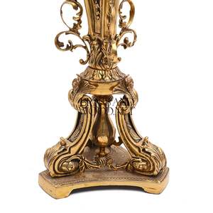 Mesa de Centro Rectangular de Vidrio de Lujo con Dos Bases de Latón Dorado Antiguo para una Decoración Interior Clásica y Elegante del Hogar - Product Image 3