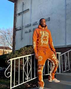 Sweat à capuche de haute qualité avec logo personnalisé en strass, lavage à l'acide, vintage, fermeture éclair, tissu en molleton français, impression sérigraphique délavée au soleil - Product Image 6