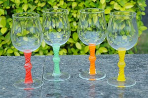 Handmade 7 oz Trendy Colorful Twisted <b>Wine</b> Glass Smart Drinkware <b>Set</b> for Beer Drinks Available for Sale from India - Product Image 6