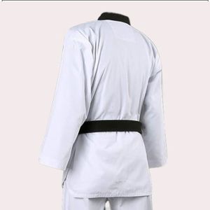 Uniforme de Entrenamiento Básico de Taekwondo, MMA, Artes Marciales y Karate, Unisex para Adultos, Cuello en V, de la Mejor Calidad, con Logotipo Personalizado, Negro, Poliéster/Algodón - Product Image 5