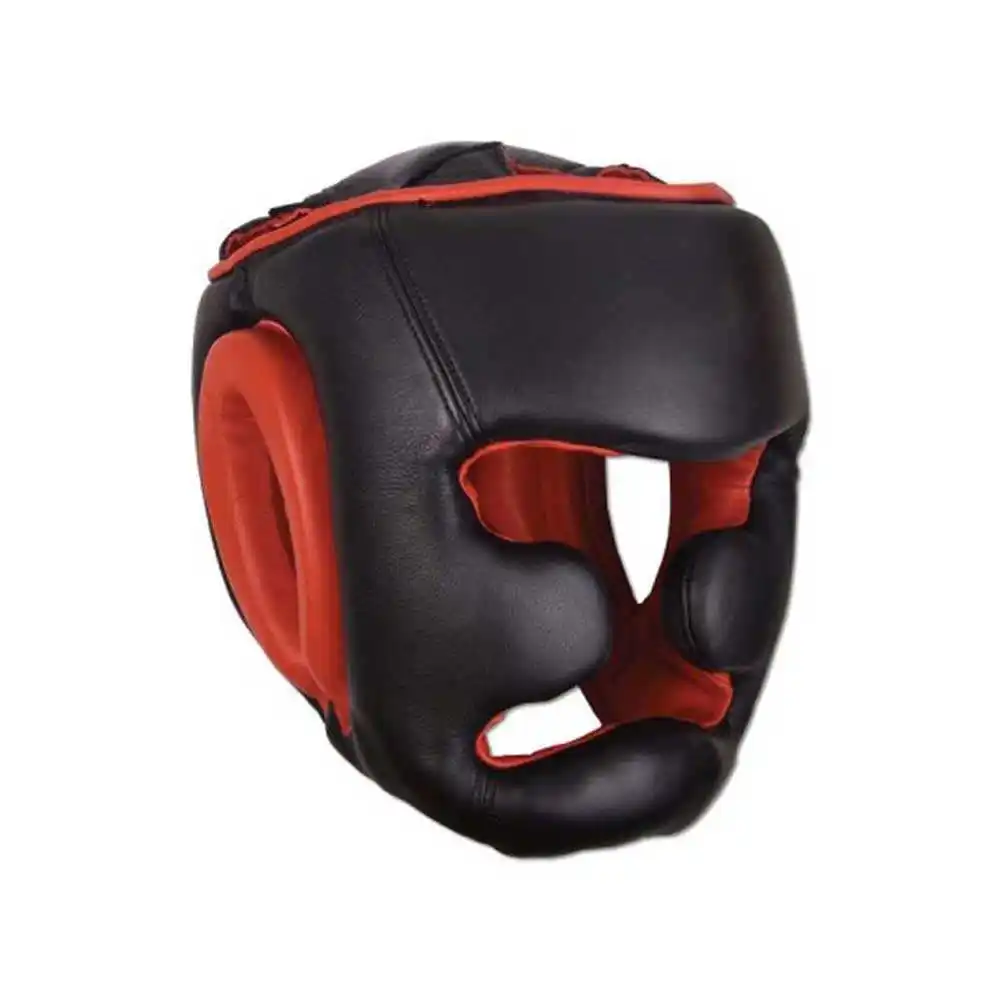 Bon casque de boxe, casque d'entraînement, équipement de Protection de boxe, casque de boxe en cuir brillant, prix d'usine