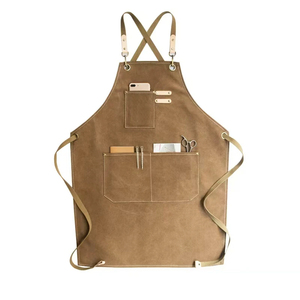 Delantal vaquero grueso de lona de algodón con logotipo personalizado, delantal de trabajo de cocina para el hogar resistente a las manchas - Product Image 5